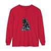 Black Cat Watercolor Long Sleeve T-Shirt featuring a beautiful watercolor design of a black cat on a comfortable and stylish long sleeve shirt