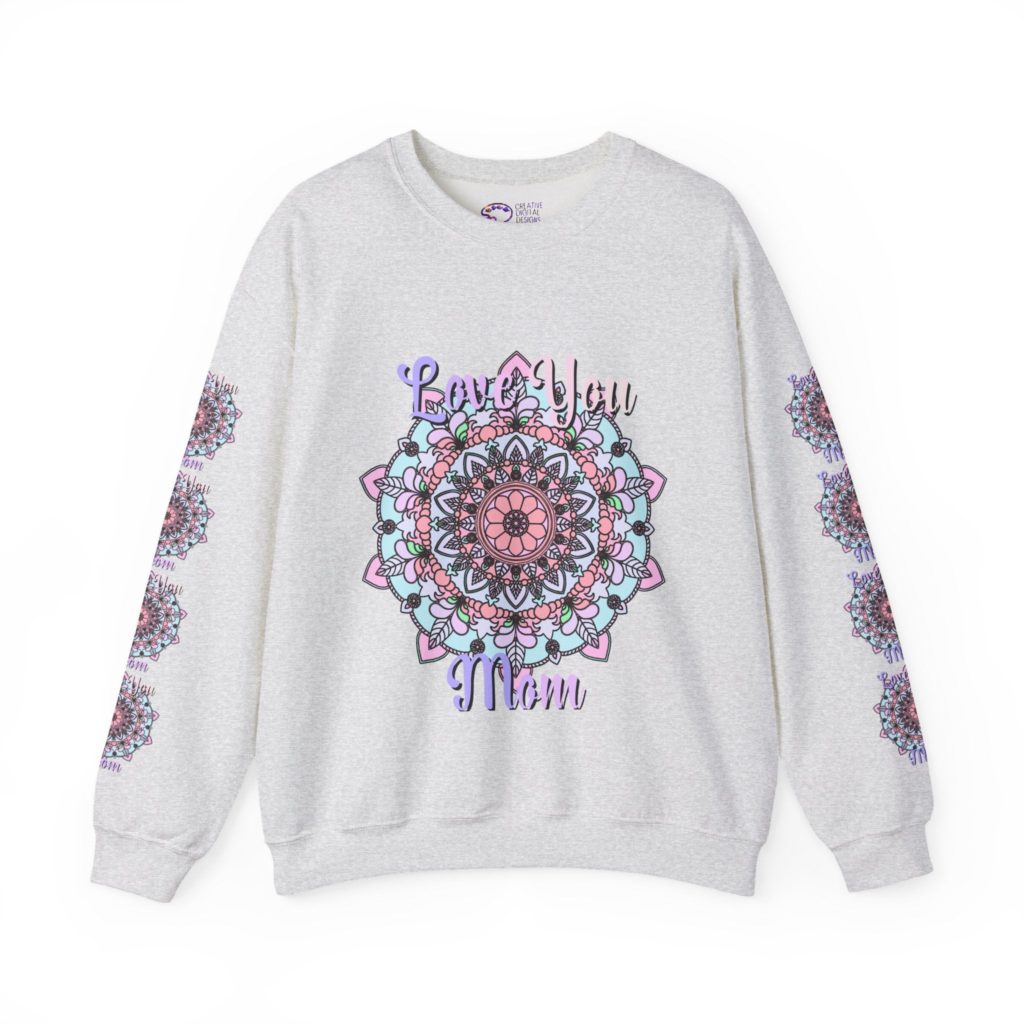 Mandala Sweatshirt for Mom with Heartfelt Design in Soft Hues