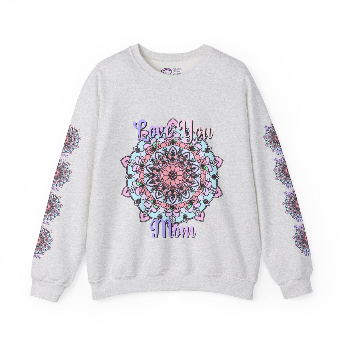 Mandala Sweatshirt for Mom with Heartfelt Design in Soft Hues