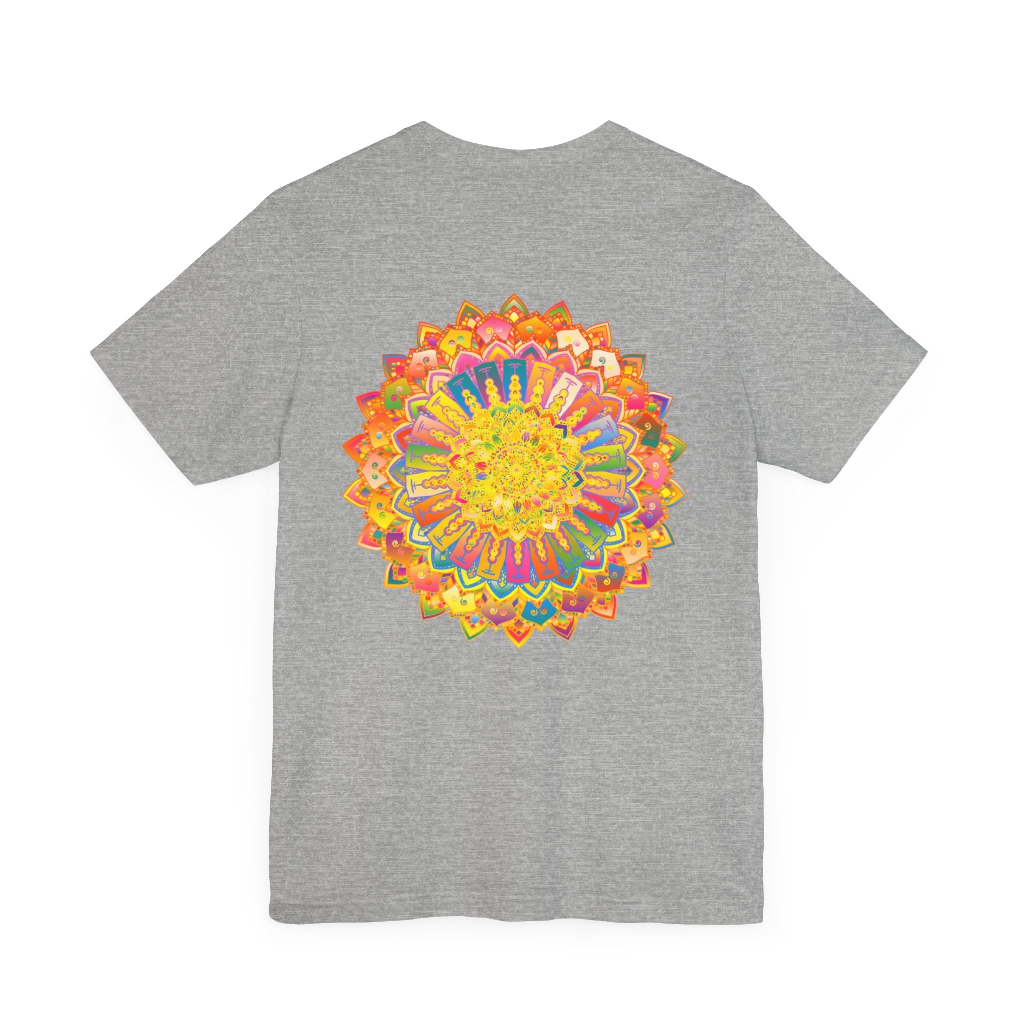 Vibrant Mandala Tee featuring a beautiful, intricate design symbolizing spiritual peace and harmony, perfect for adding a touch of tranquility to your wardrobe