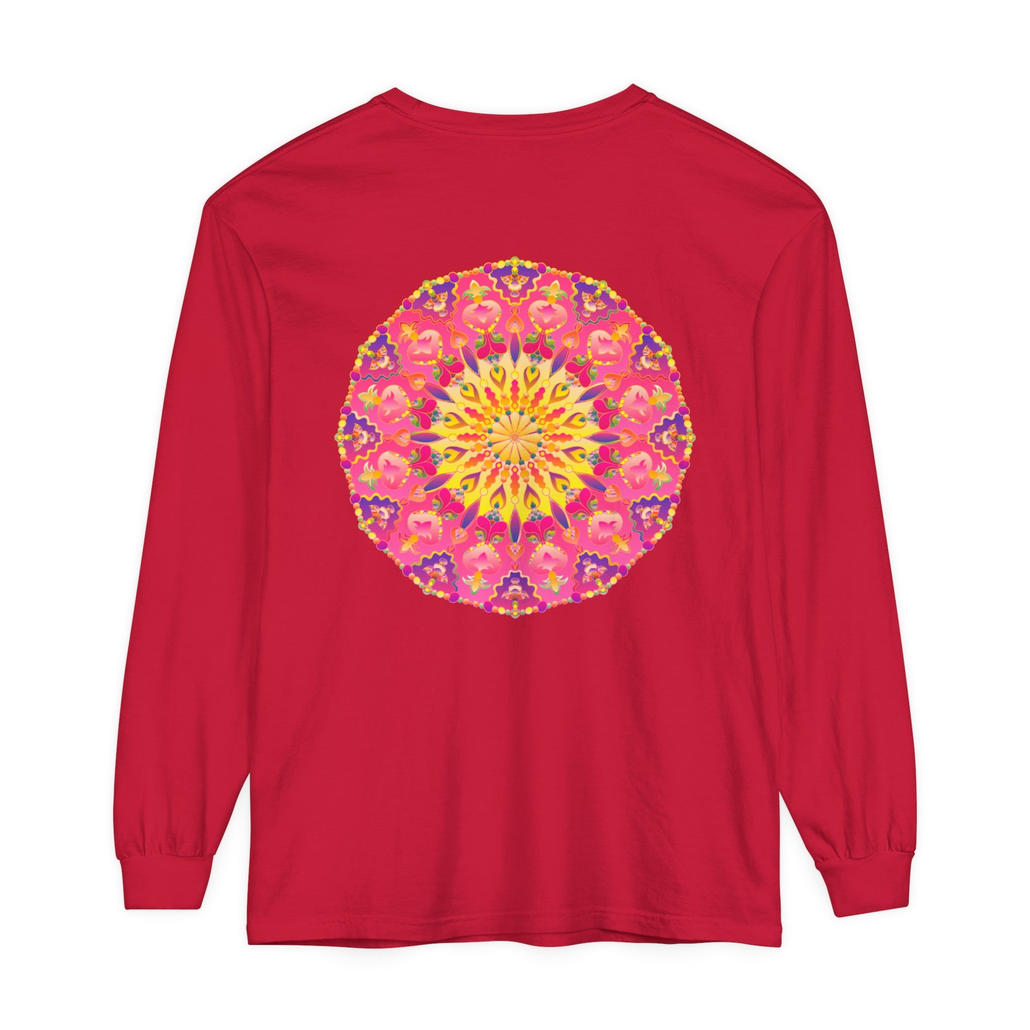 Colorful and intricate mandala design long sleeve t-shirt for all genders