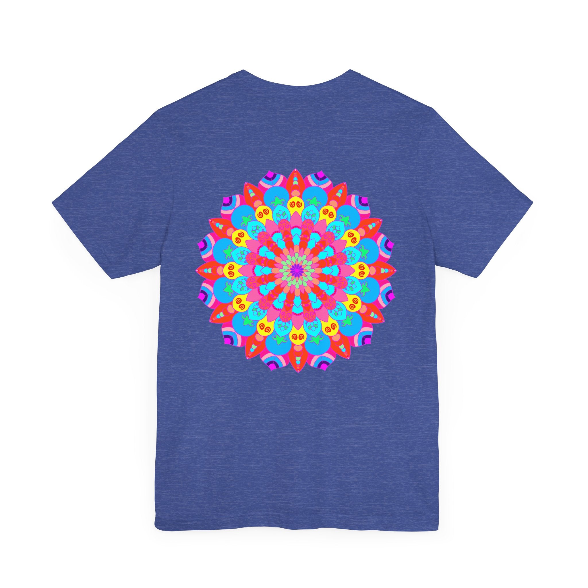 Colorful and intricate mandala tee promoting spiritual peace and harmony