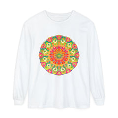 Intricate Mandala Long Sleeve T-Shirt - Vibrant Art long sleeve t-shirt with colorful and detailed mandala design