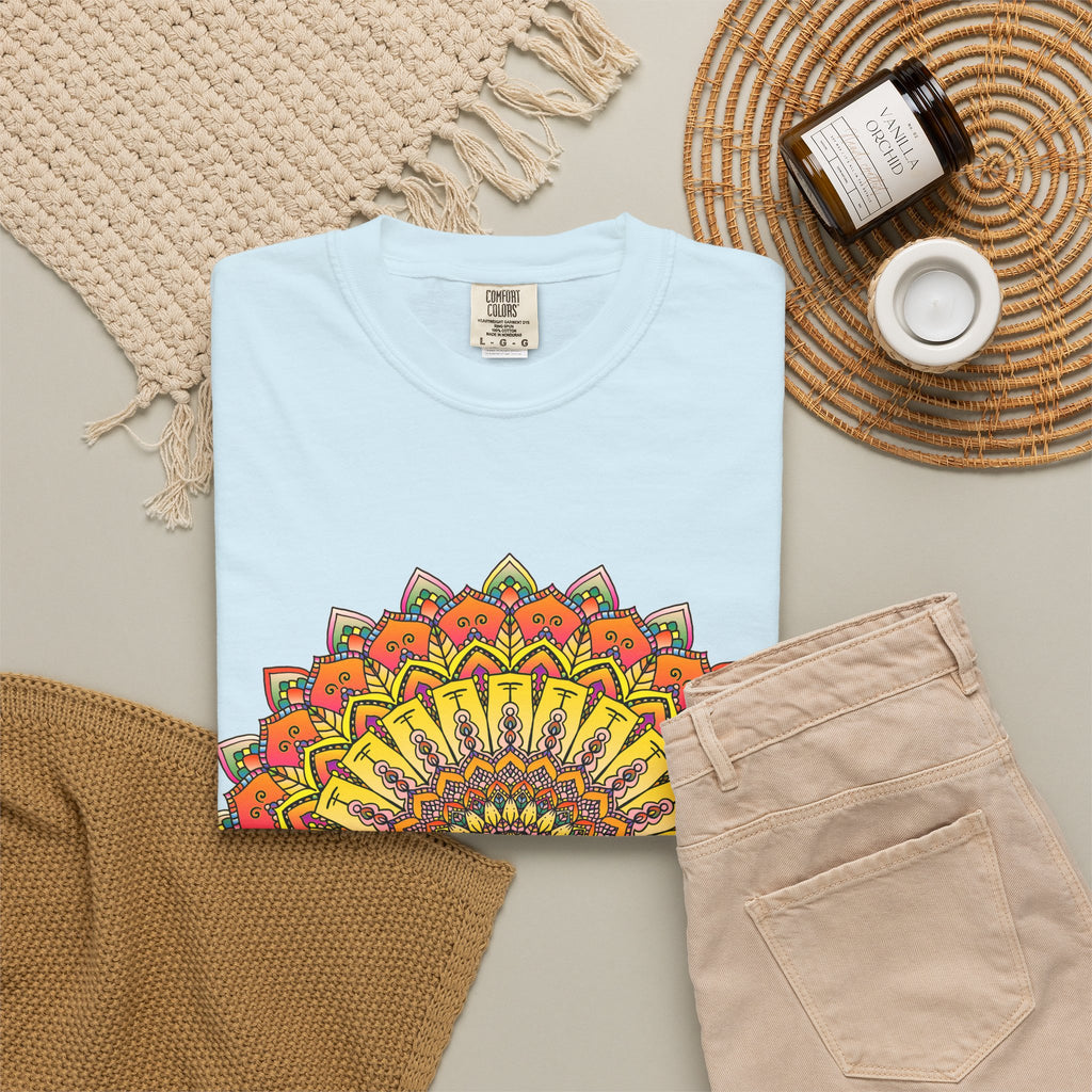 Sunburst Mandala T-Shirt — Vibrant Floral Boho Graphic Tee