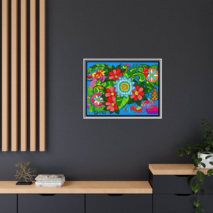 Poster orizzontale con disegno mandala fatto a mano - Flower Doodle