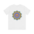Vibrant Mandala Tee featuring intricate design for spiritual peace & harmony