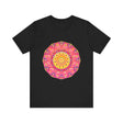 Vibrant Mandala T-Shirt featuring a colorful and symmetrical design, perfect for adding a pop of energy to your wardrobe