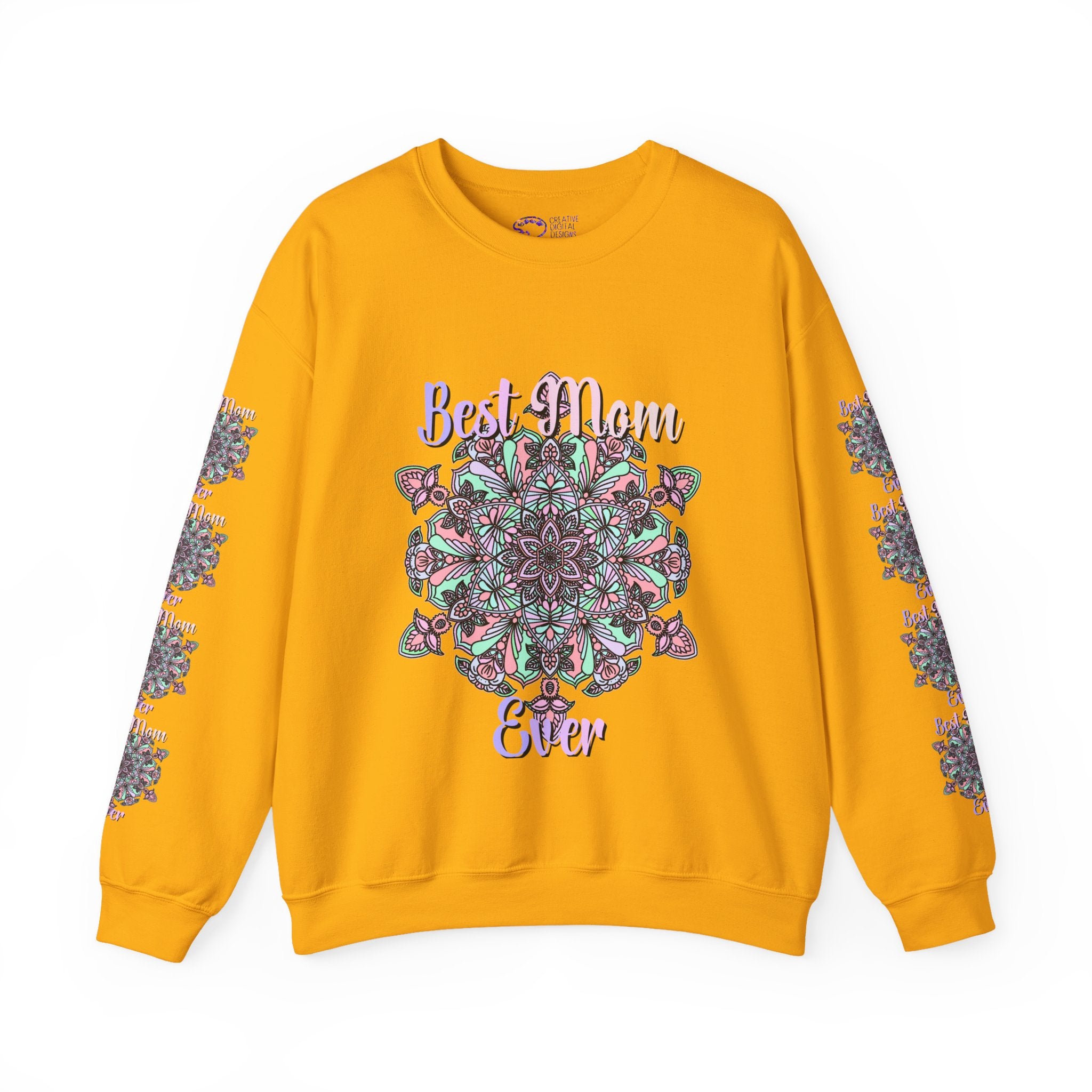Sweatshirt mit Mandala-Design in Zartrosa und Lavendel für Mütter