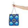 Vibrant and intricately designed mandala tote bag with a colorful pattern