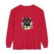 Black Cat Watercolor Floral Unisex T-Shirt with vibrant floral and feline design