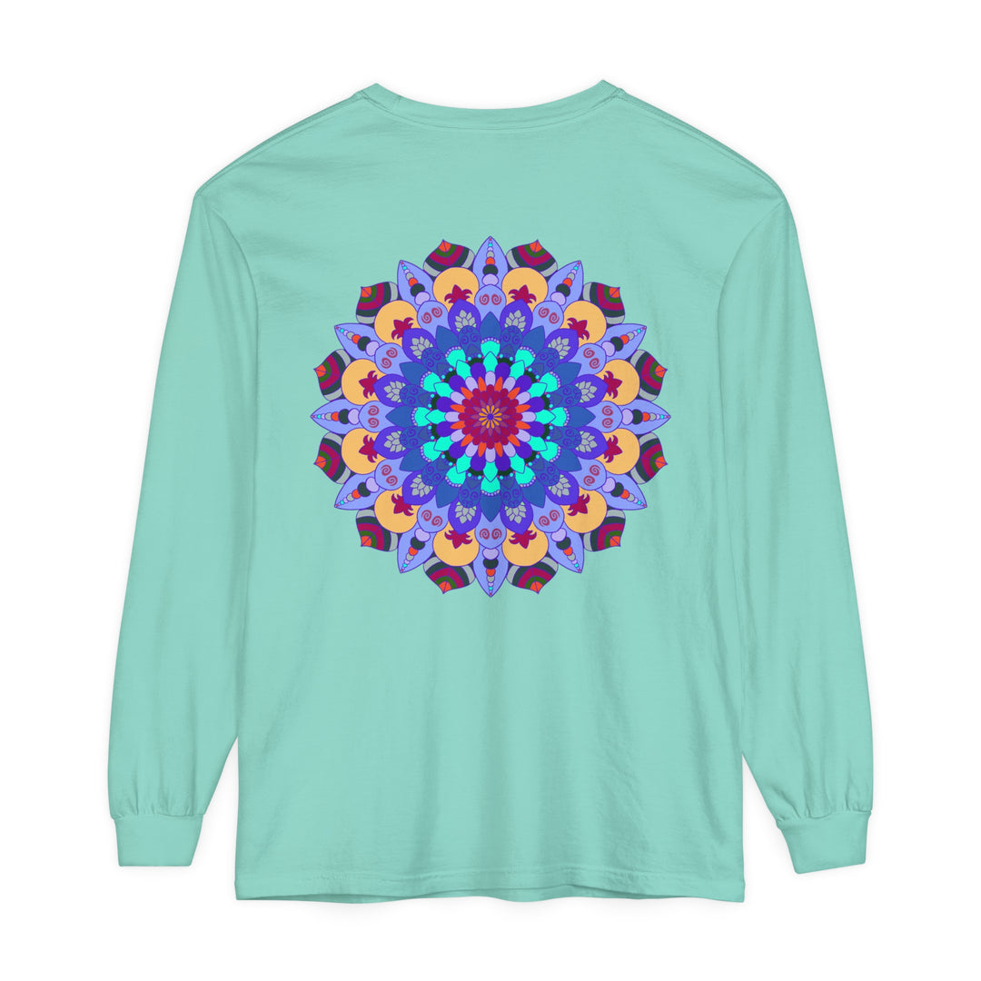 Colorful and intricate mandala design long sleeve t-shirt for a vibrant look