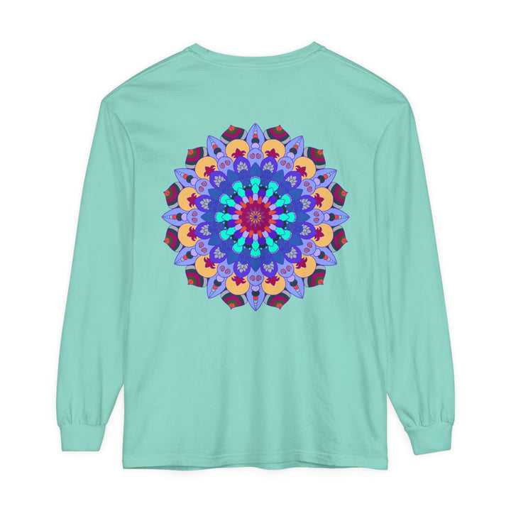 Colorful and intricate mandala design long sleeve t-shirt for a vibrant look