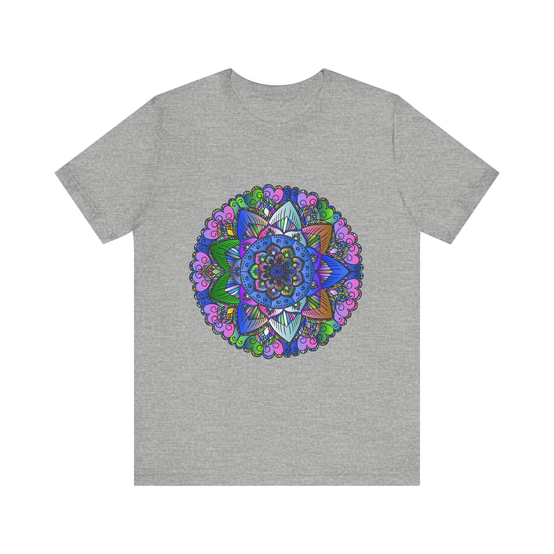 Vibrant and intricate mandala design t-shirt in a variety of colors