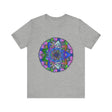 Vibrant and intricate mandala design t-shirt in a variety of colors