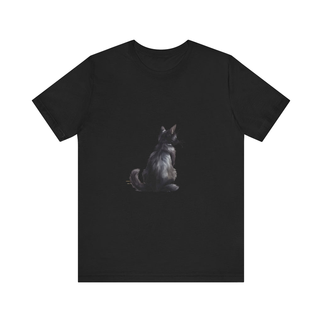 Black Cat Mystery - T-Shirt: A stylish and eerie black cat graphic tee