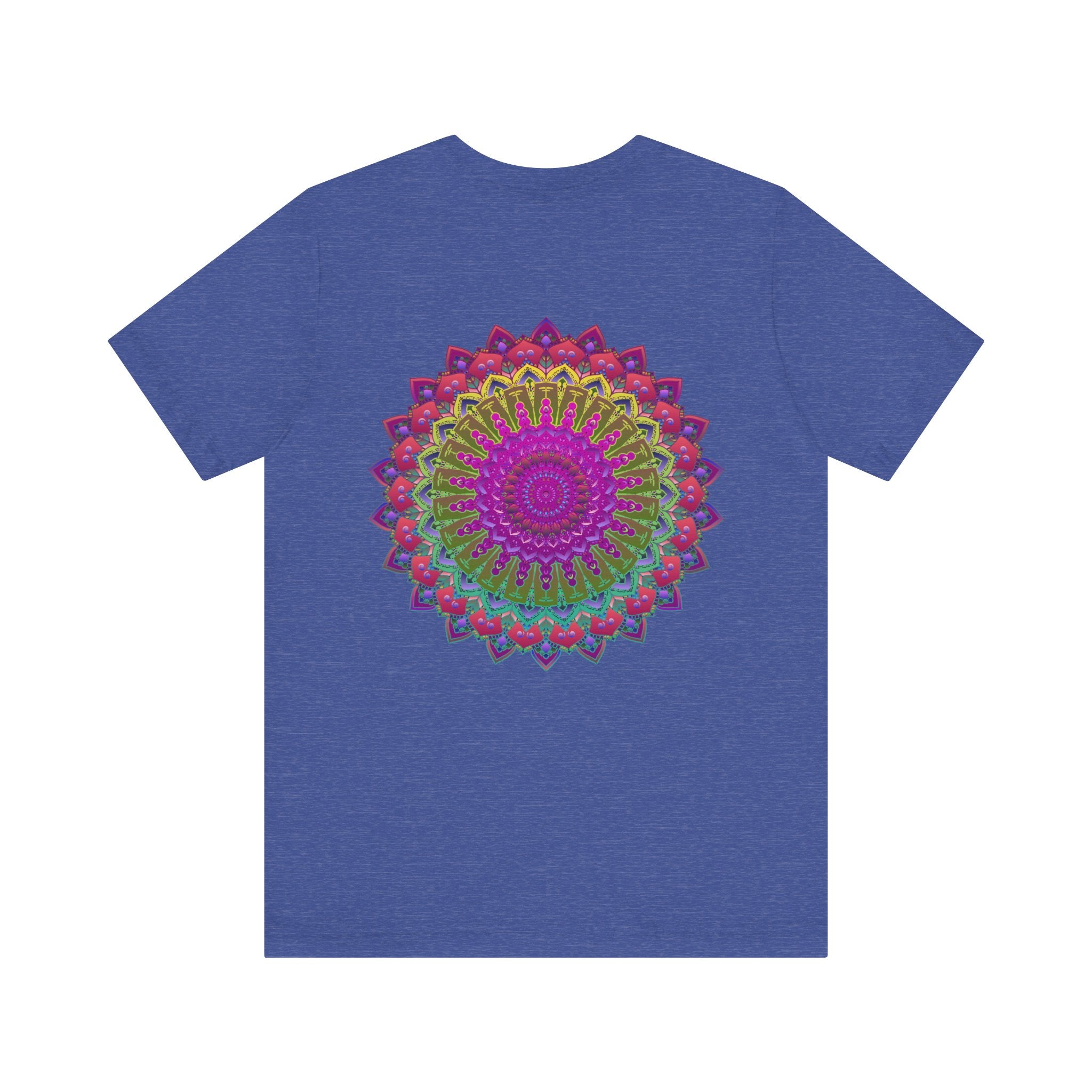 Vibrant Mandala Tee featuring colorful geometric patterns symbolizing spiritual peace and harmony, perfect for enhancing your inner tranquility and positivity