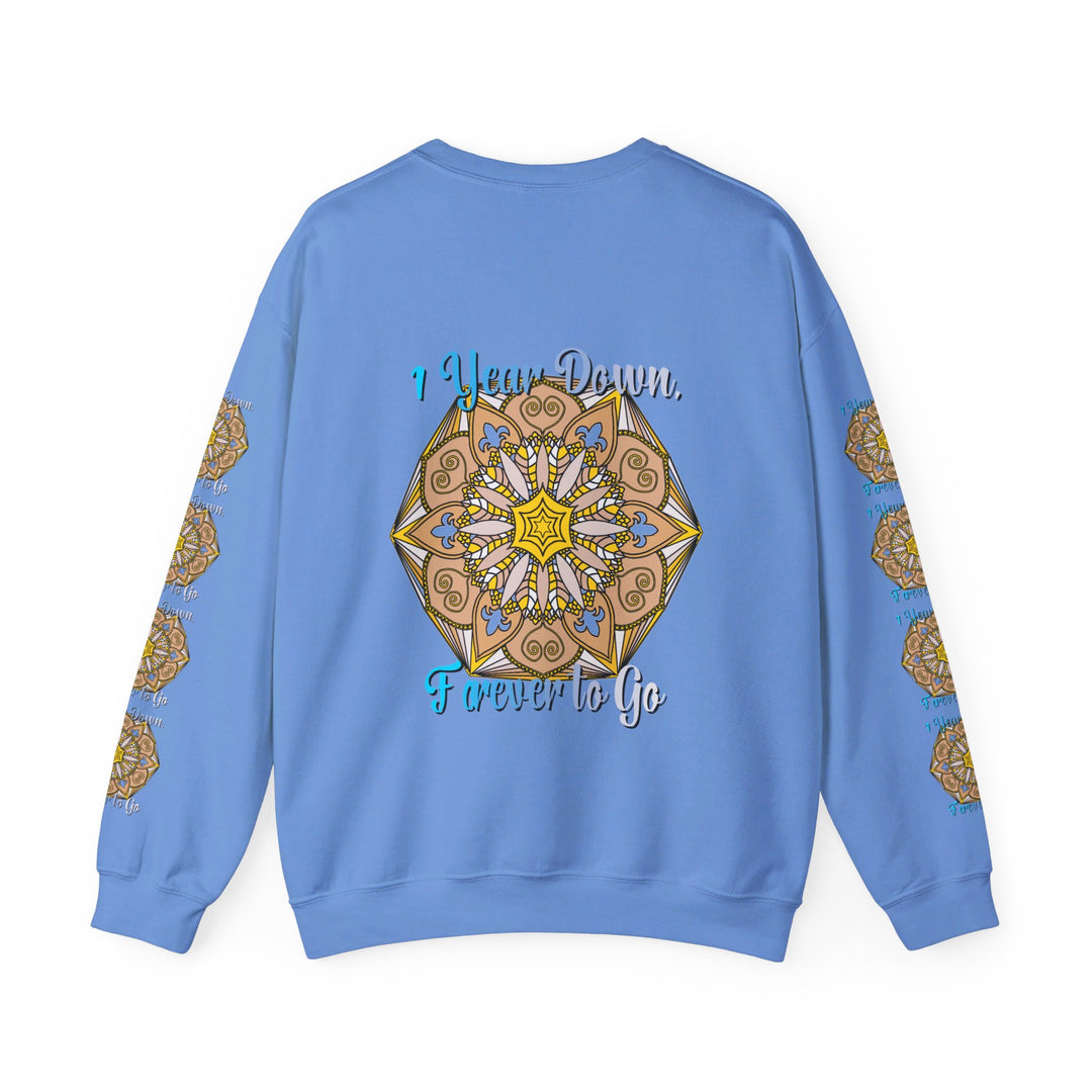 Unisex Heavy Blend™ Crewneck Sweatshirt featuring 1 Year Down, Forever to Go for first year wedding anniversary gift