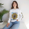 A cozy Unisex Heavy Blend™ Crewneck Sweatshirt, perfect for celebrating a first year wedding anniversary with a First of Many, Paper Anniversary design