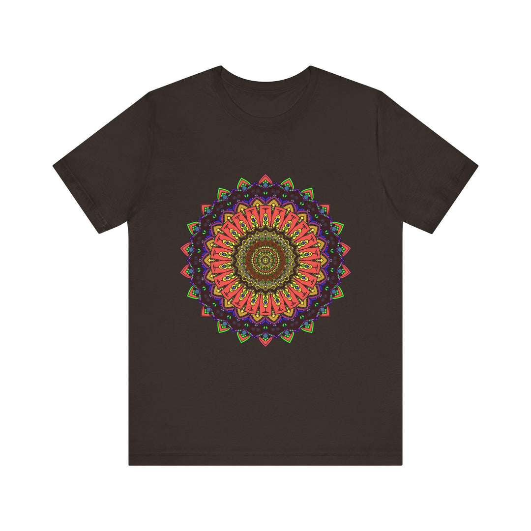 Colorful Mandala Tee showcasing an intricate and vibrant design perfect for adding a pop of color to any outfit