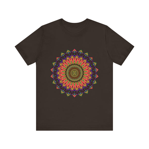 Colorful Mandala Tee showcasing an intricate and vibrant design perfect for adding a pop of color to any outfit