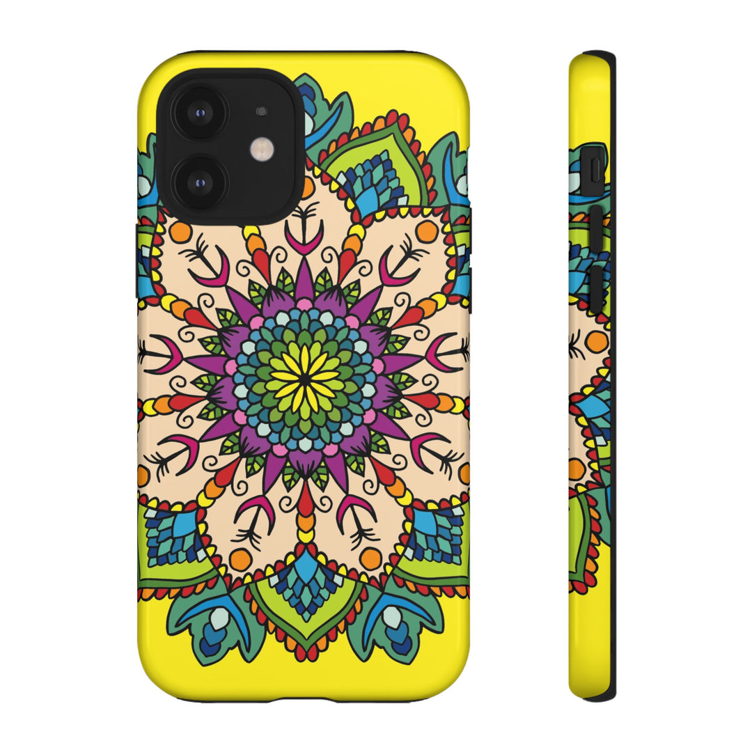 Intricate Floral Yellow Phone Case for Bold Protection and Style