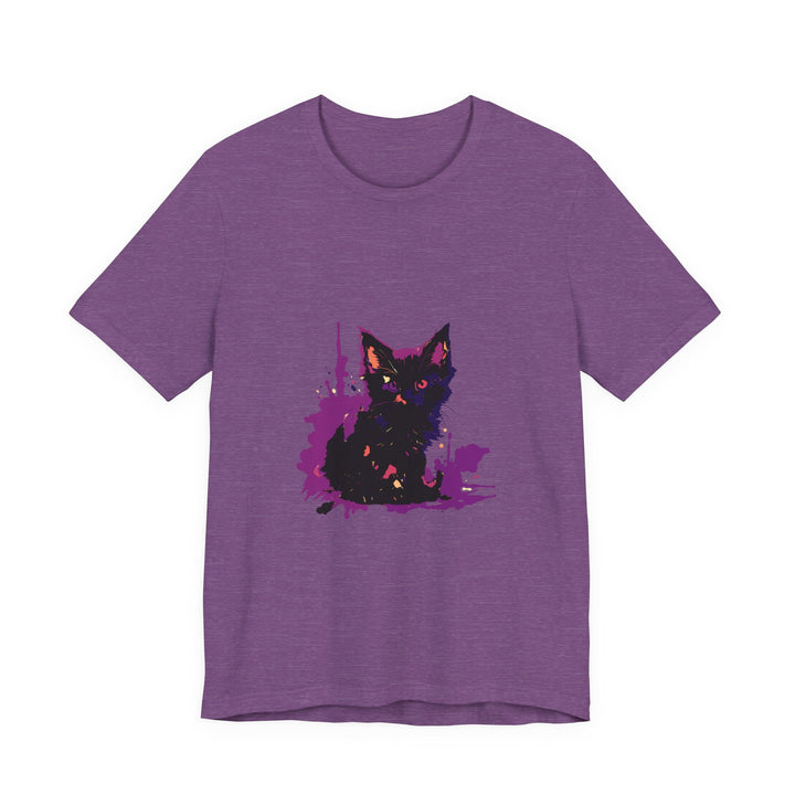 Black Cat Mystery - Purple Paint Splatter T-Shirt