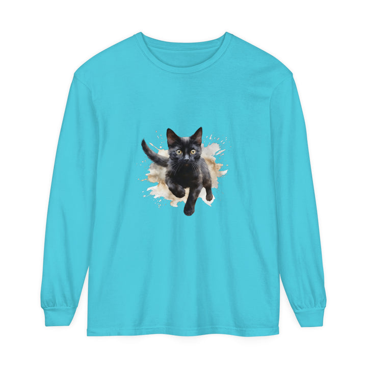  High quality Black Cat Watercolor Splash T-Shirt with unique and artistic cat design