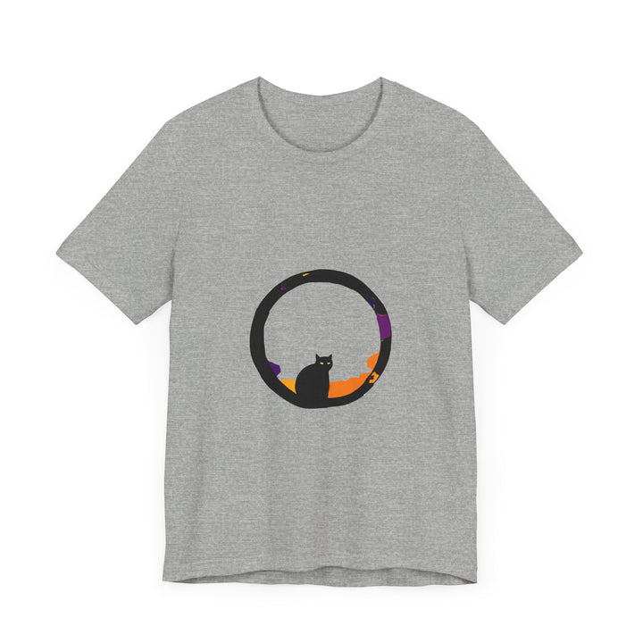 Black Cat Mystery Moon T-Shirt with spooky and stylish design, perfect for Halloween