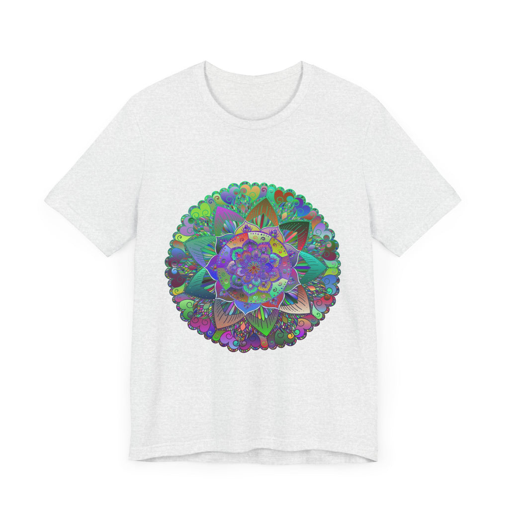 Vibrant Mandala Tee featuring a colorful and psychedelic design perfect for free-spirited individuals seeking a bold and eye-catching fashion statement