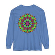Vibrant and intricate mandala design on a unisex long sleeve t-shirt