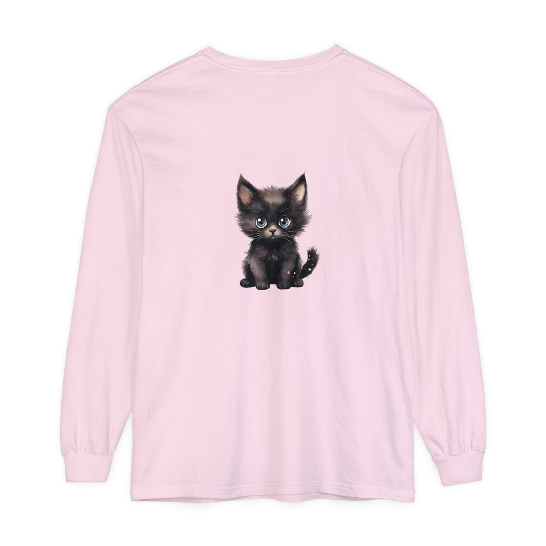 Cute Kitten with Blue Eyes Long Sleeve T-Shirt Alt Text 57