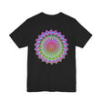 A vibrant mandala tee featuring intricate designs symbolizing spiritual peace and harmony for a serene and stylish look