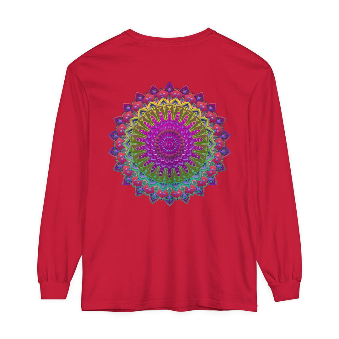 Vibrant Mandala Unisex Long Sleeve T-Shirt with Attention-grabbing and Detailed Artwork