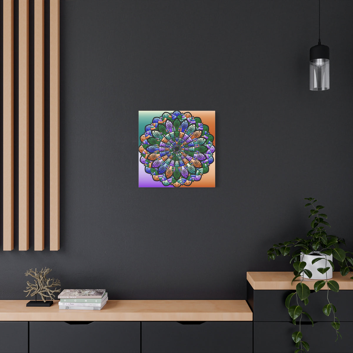Colorful Mandala Wall Canvas — Stretched Matte Art