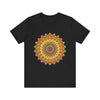 Intricate Mandala T-Shirt with Colorful Geometric Design and Floral Patterns