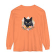 Black Cat Floral Portrait Unisex T-Shirt, a stylish and comfortable piece for cat lovers and fashion enthusiasts, featuring a detailed black cat illustration with a vibrant floral background