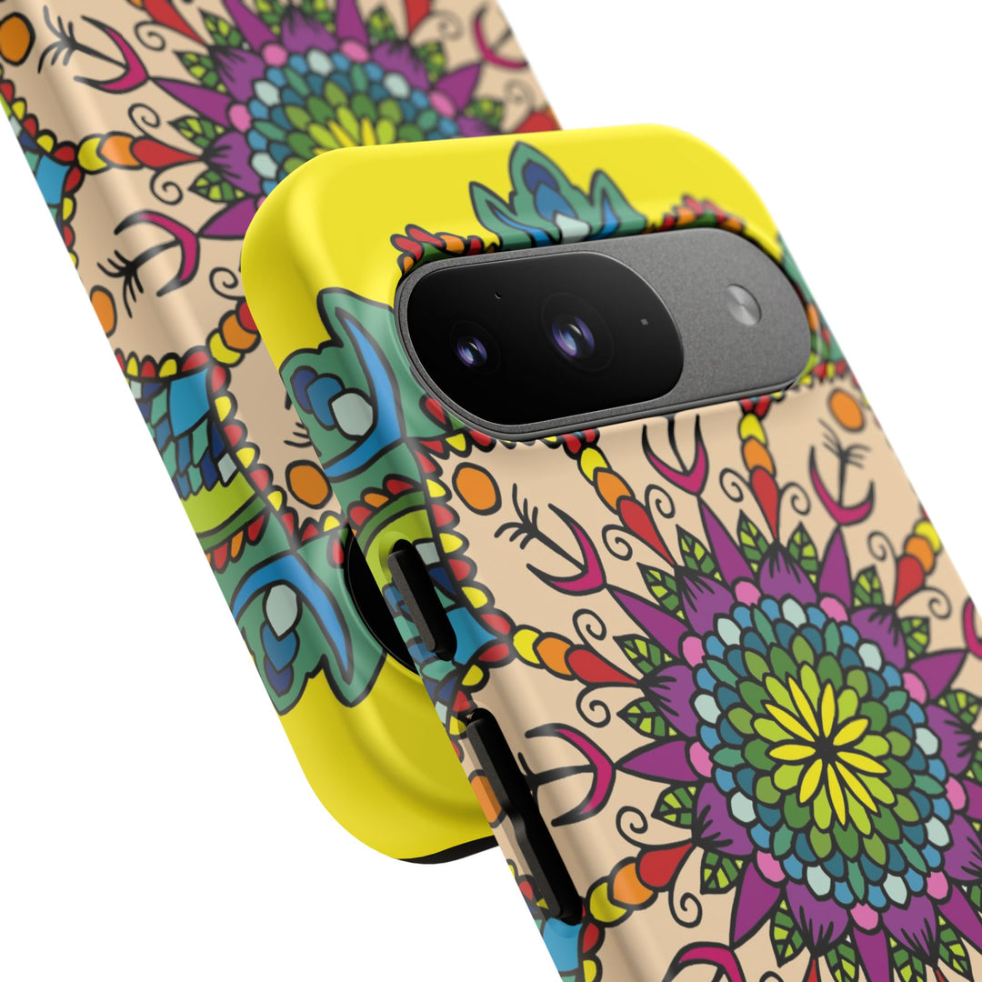 Intricate Floral Yellow Phone Case for Bold Protection and Style