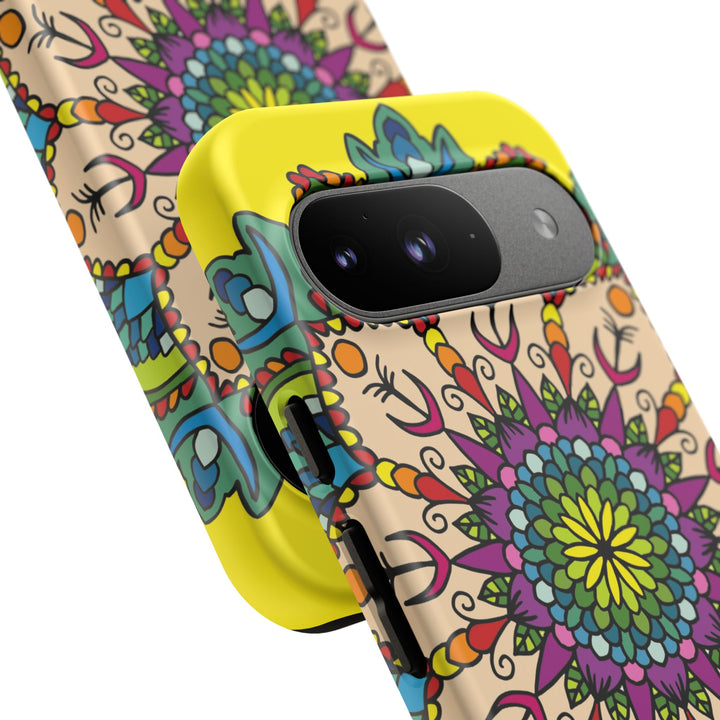 Intricate Floral Yellow Phone Case for Bold Protection and Style