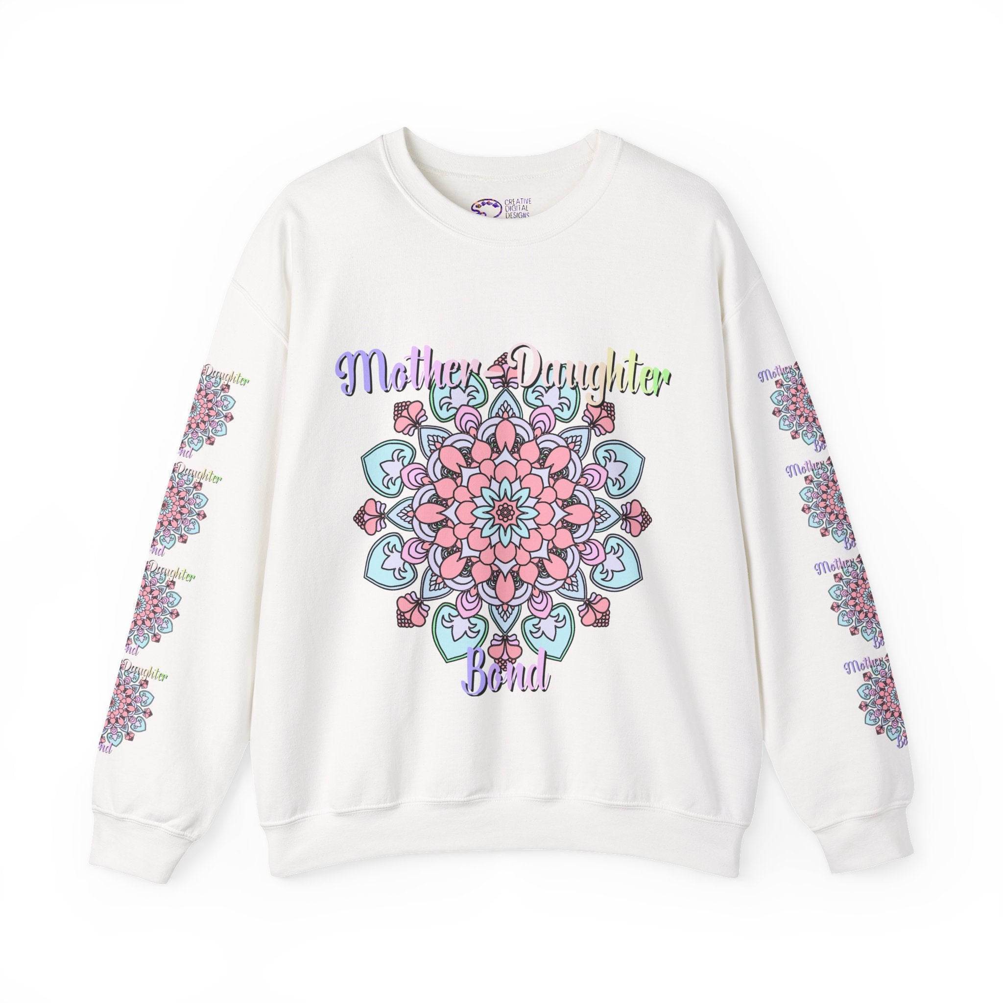 Mandala Patterned Sweatshirt Celebrating Mother-Daughter Love
