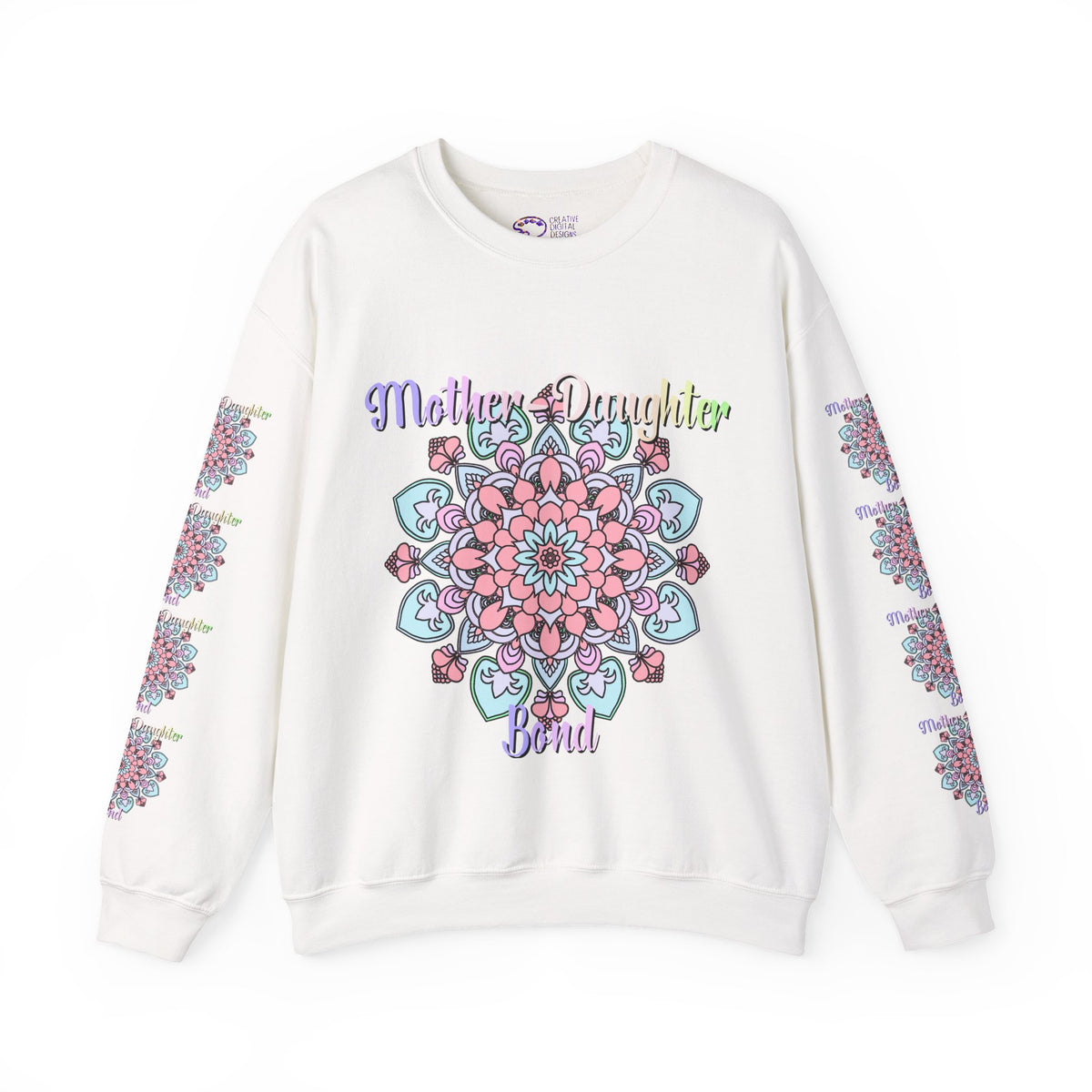 Mandala Patterned Sweatshirt Celebrating Mother-Daughter Love