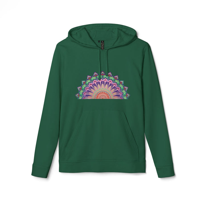 Beautiful pastel mandala design fleece hoodie by Adidas, perfect for cozy days