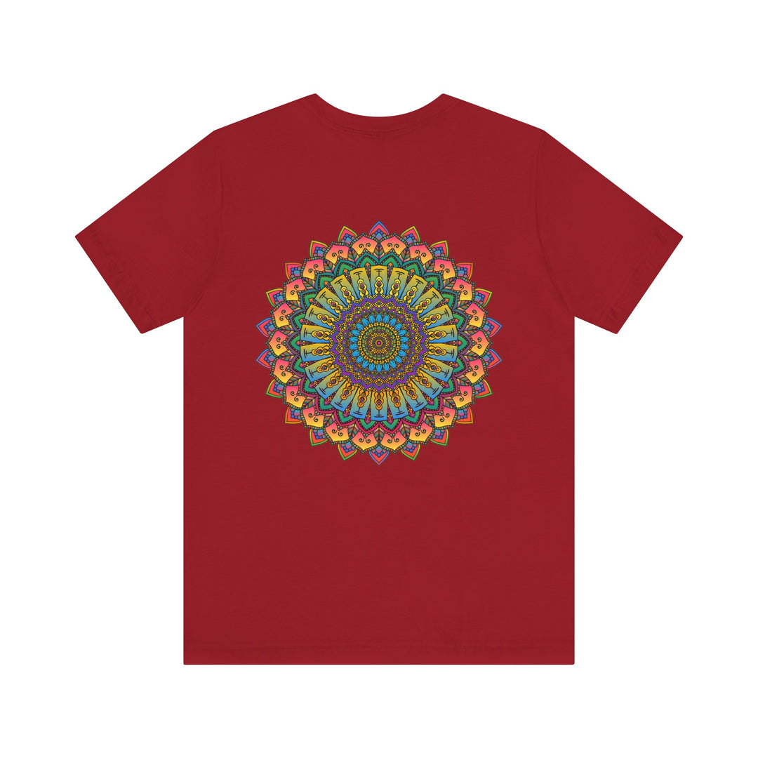 A colorful mandala design tee representing spiritual peace and harmony