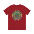 A colorful mandala design tee representing spiritual peace and harmony