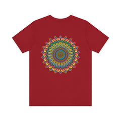 A colorful mandala design tee representing spiritual peace and harmony