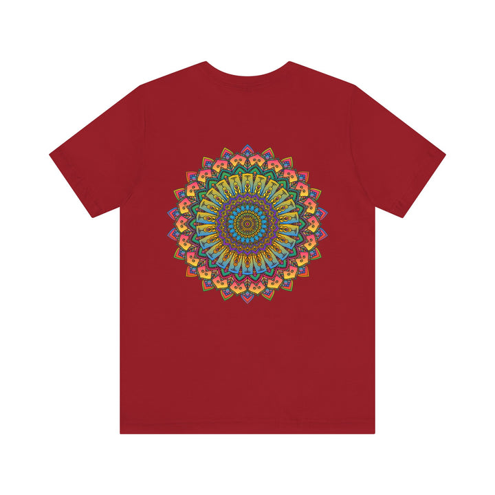 A colorful mandala design tee representing spiritual peace and harmony