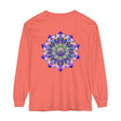Vibrant Mandala Unisex Long Sleeve T-Shirt with Intricate Bohemian Design