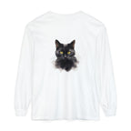  Long Sleeve T-Shirt with Realistic Black Cat Portrait 