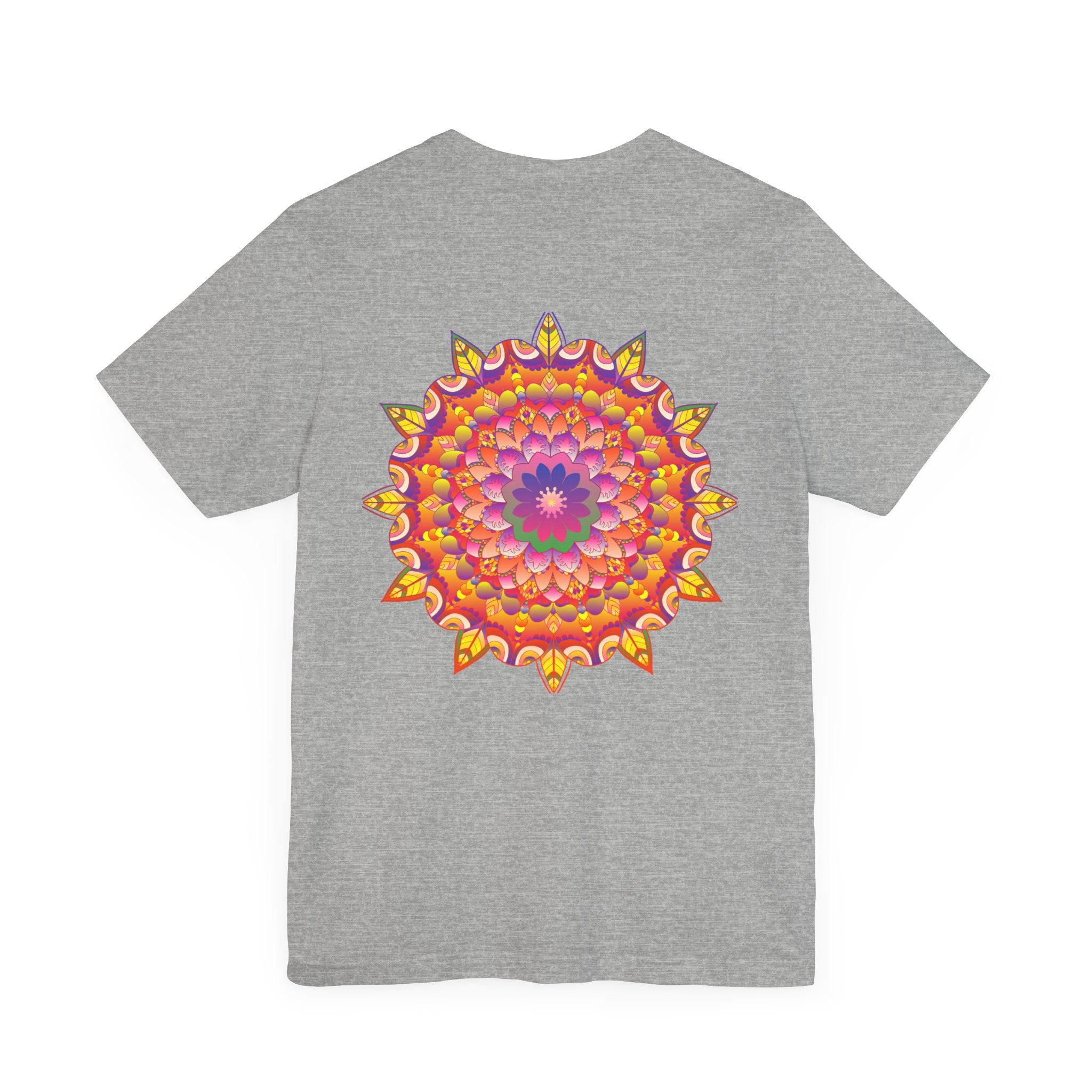 Vibrant Mandala T-Shirt featuring intricate spiritual design for peace & harmony