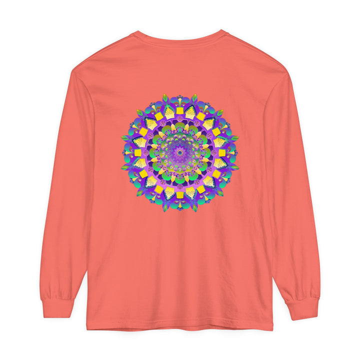 Colorful and intricate mandala design long sleeve t-shirt for men and women