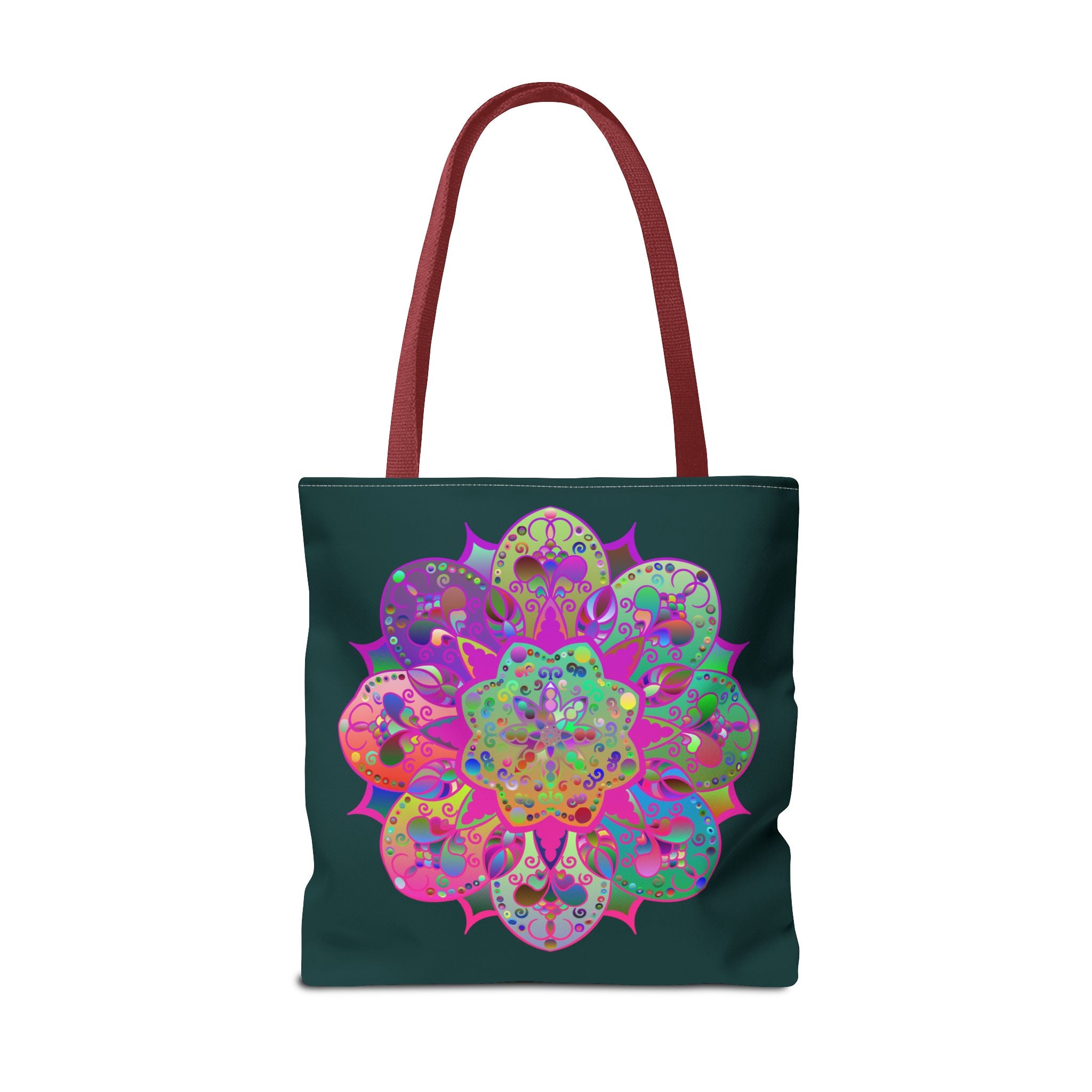 Stylish and functional dark green tote bag with stunning mandala design